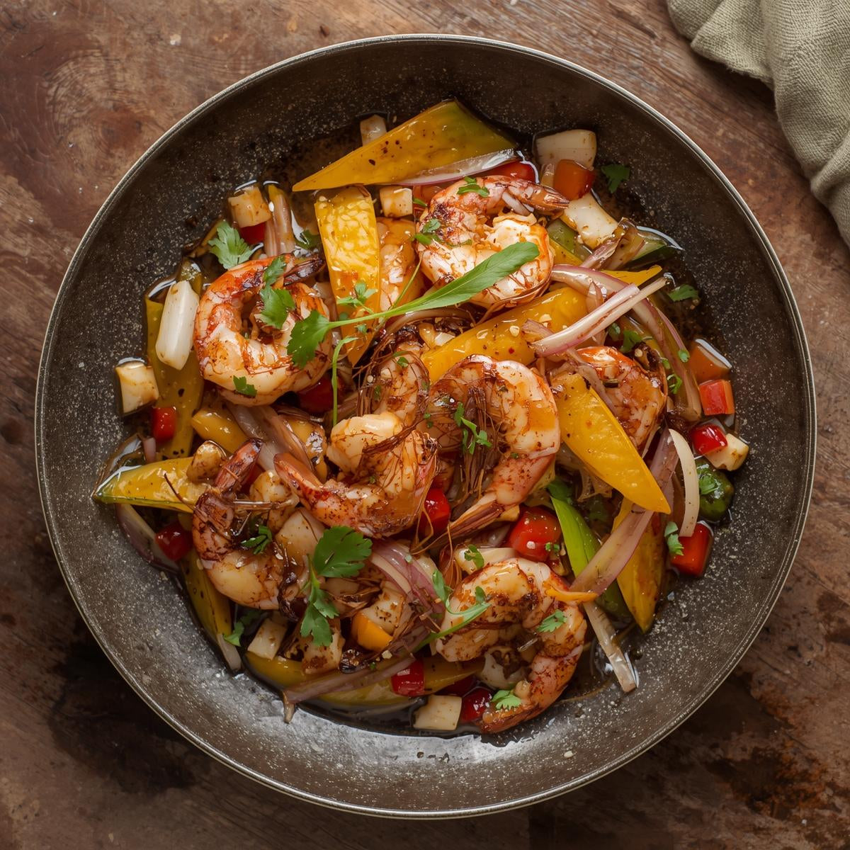 Wok de Gambas y Verduras al Teriyaki