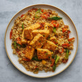 Bowl de cuscús con tofu crujiente