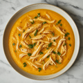 Crema de calabaza y jengibre con pechuga de pollo
